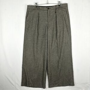 Banana Republic WideLeg Twill Pant Women 16s Wool Blend High Rise Lined Career